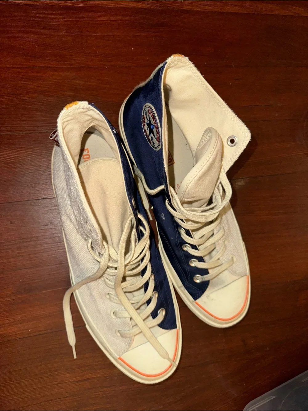 Converse High Top Sneakers in Navy and White - Picture 12 of 14